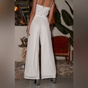 12th Tribe Soiree White Sequin Pants - NWT